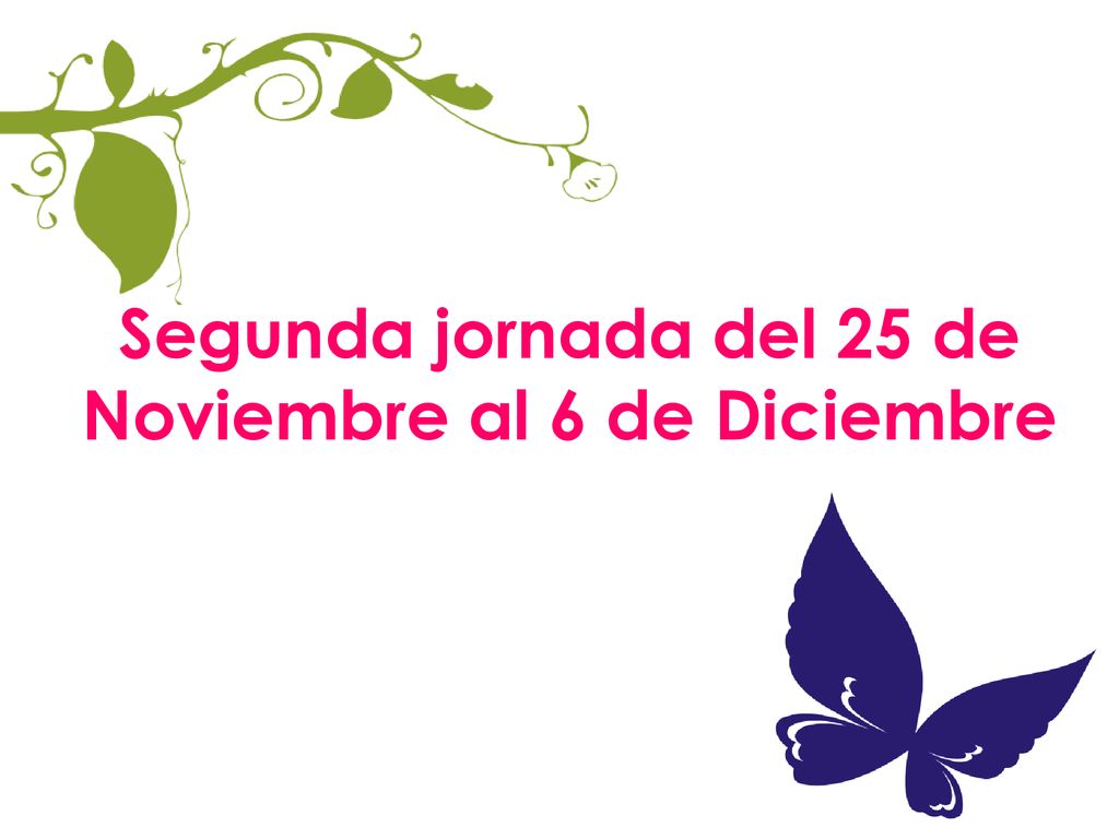 Segunda jornada del 25 de Noviembre al 6 de Diciembre
