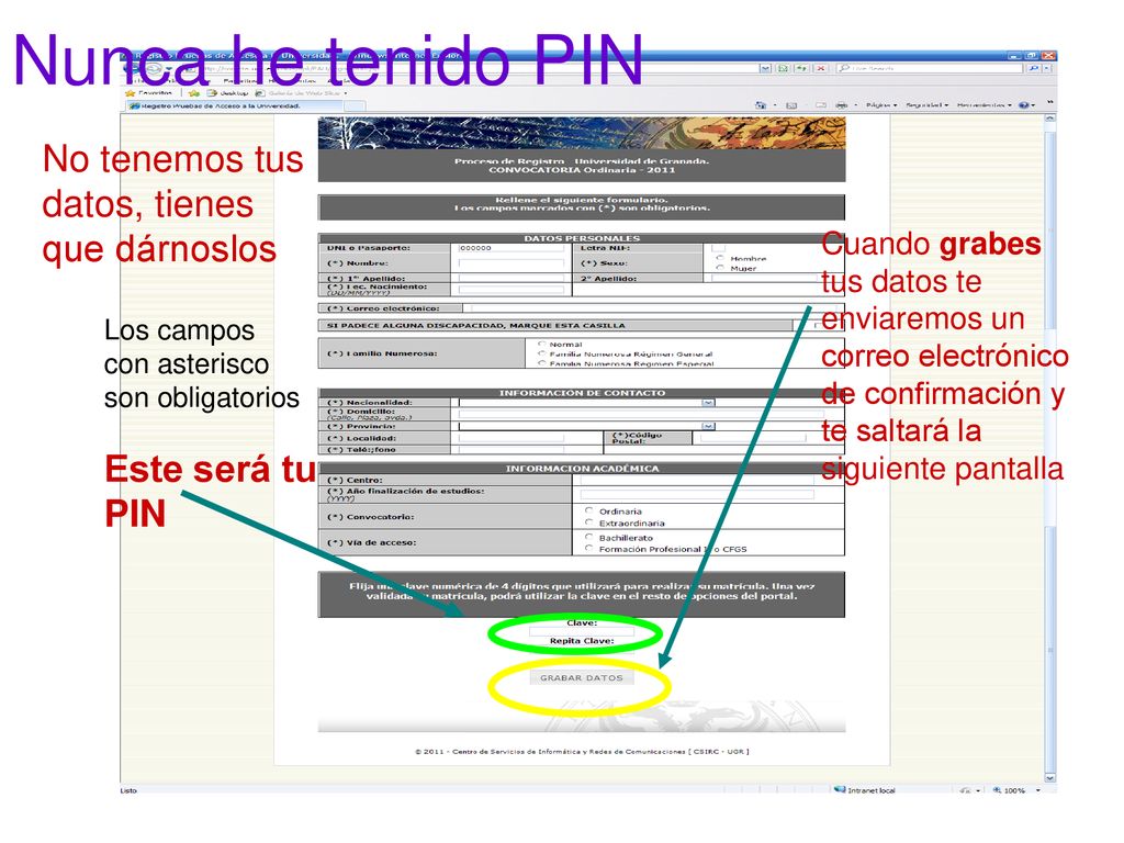 Nunca he tenido PIN No tenemos tus datos, tienes que dárnoslos