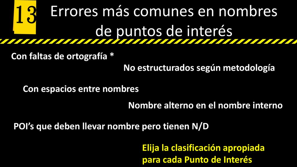 Errores más comunes en nombres de puntos de interés
