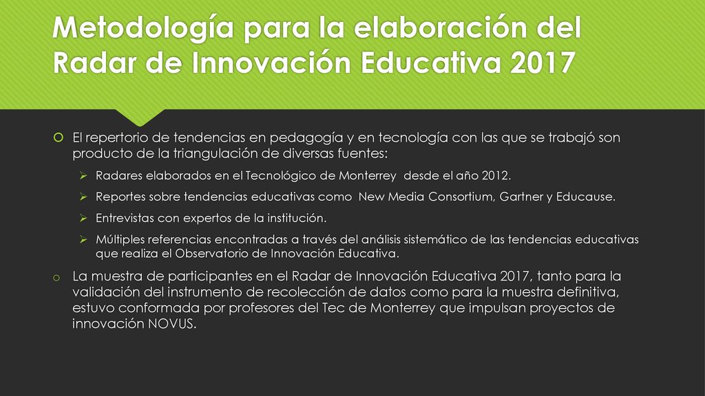 Metodología para la elaboración del Radar de Innovación Educativa 2017