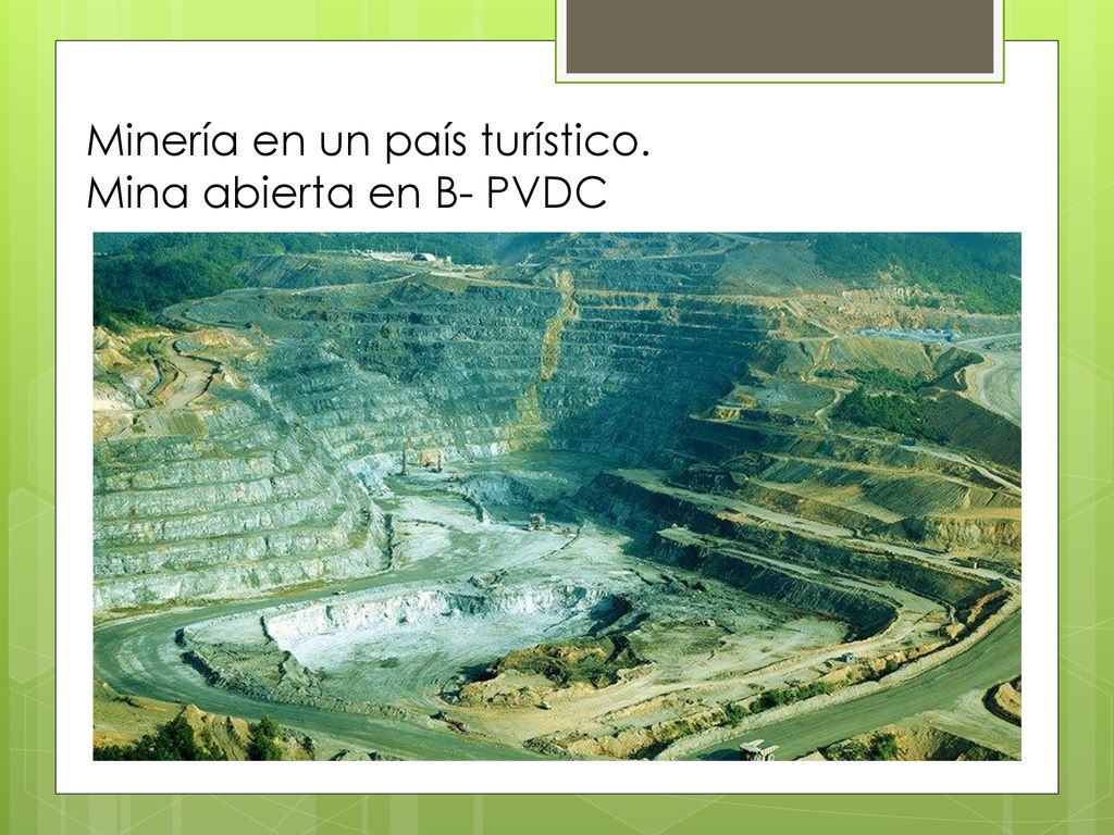 Minería en un país turístico. Mina abierta en B- PVDC