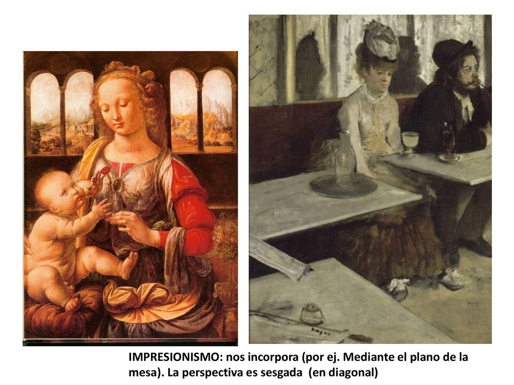 IMPRESIONISMO: nos incorpora (por ej. Mediante el plano de la mesa)