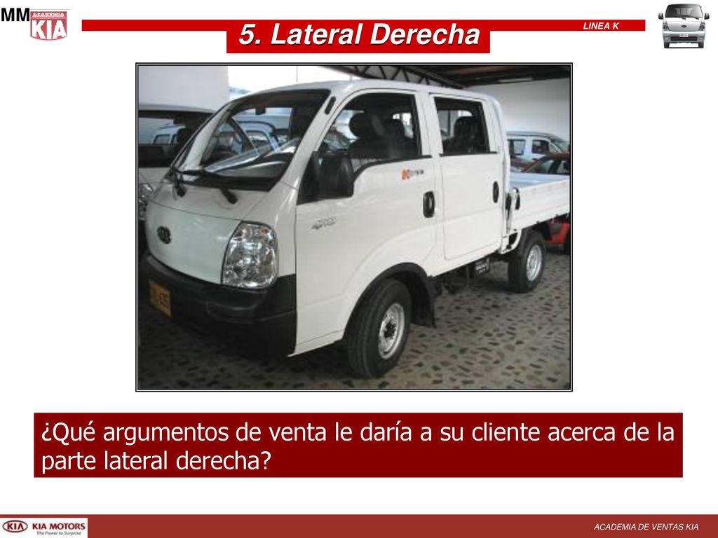 MM 5. Lateral Derecha. ¿Qué argumentos de venta le daría a su cliente acerca de la.