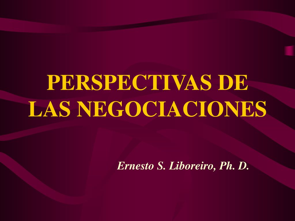 PERSPECTIVAS DE LAS NEGOCIACIONES Ernesto S. Liboreiro, Ph. D.