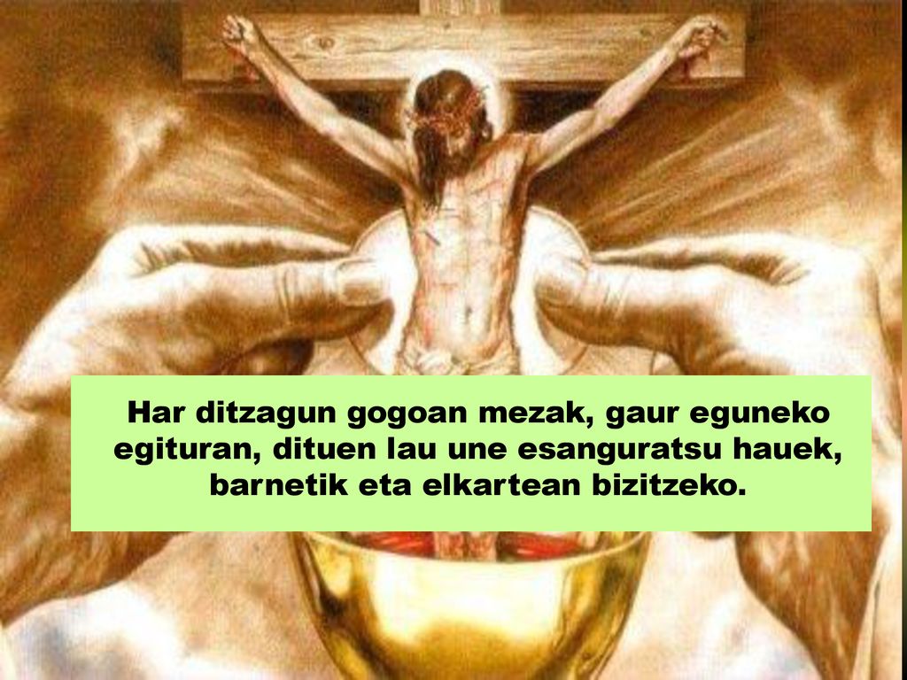Har ditzagun gogoan mezak, gaur eguneko egituran, dituen lau une esanguratsu hauek, barnetik eta elkartean bizitzeko.