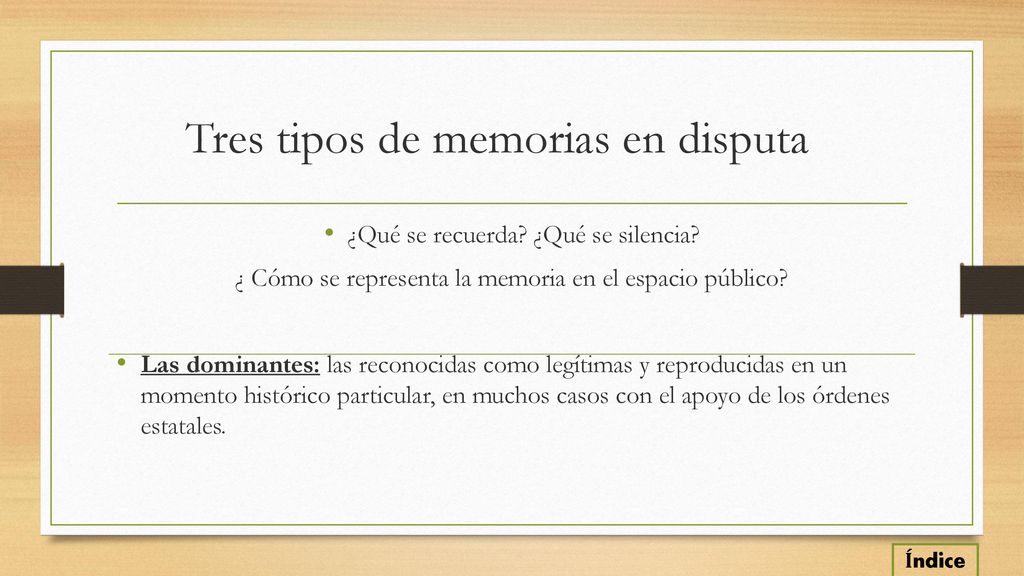 Tres tipos de memorias en disputa