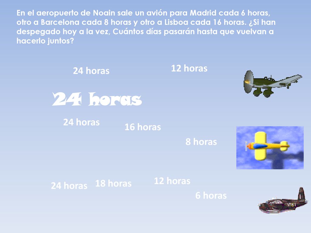 24 horas 12 horas 24 horas 24 horas 16 horas 8 horas 12 horas 18 horas