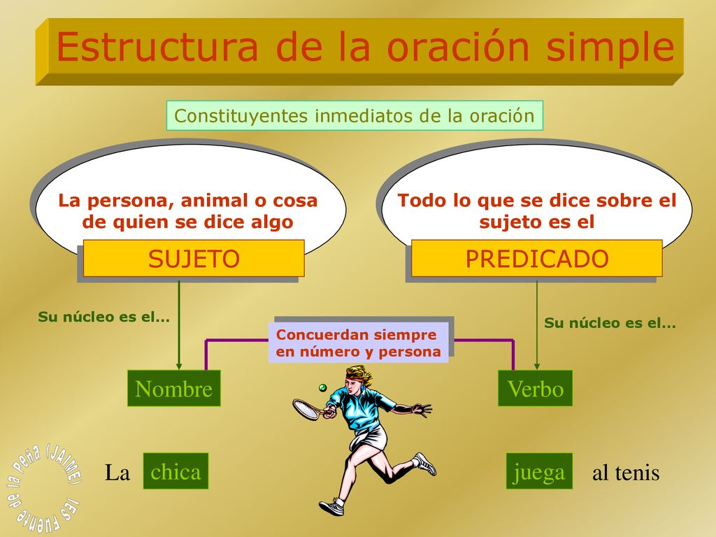 La persona, animal o cosa Todo lo que se dice sobre el