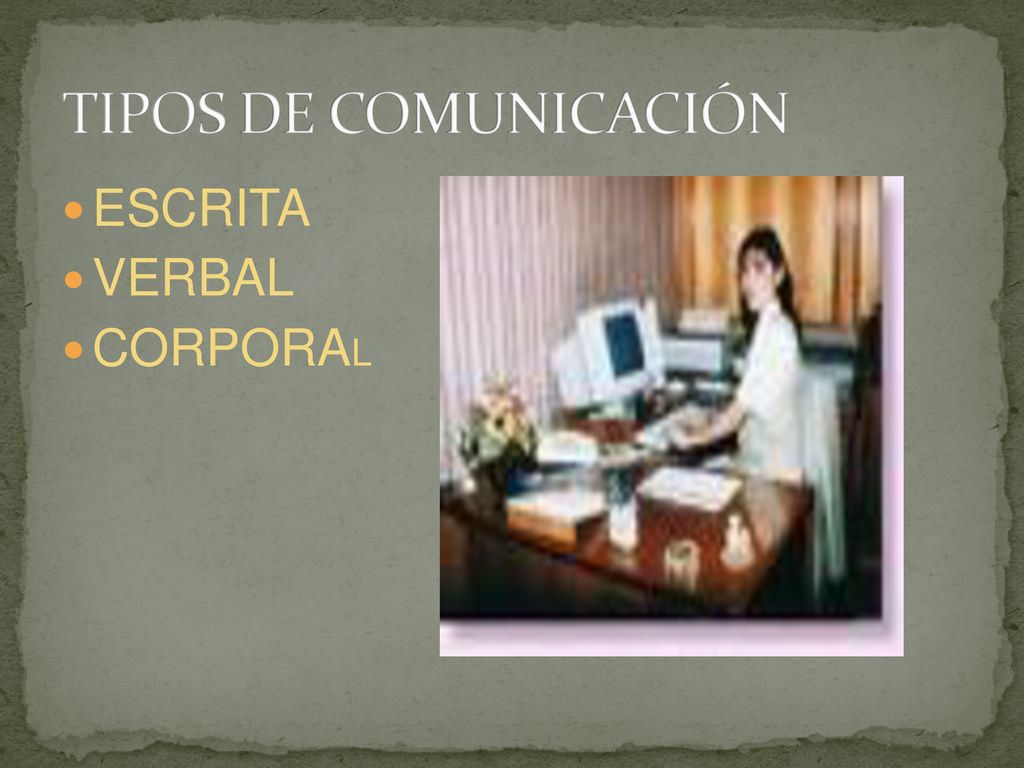 TIPOS DE COMUNICACIÓN ESCRITA VERBAL CORPORAL
