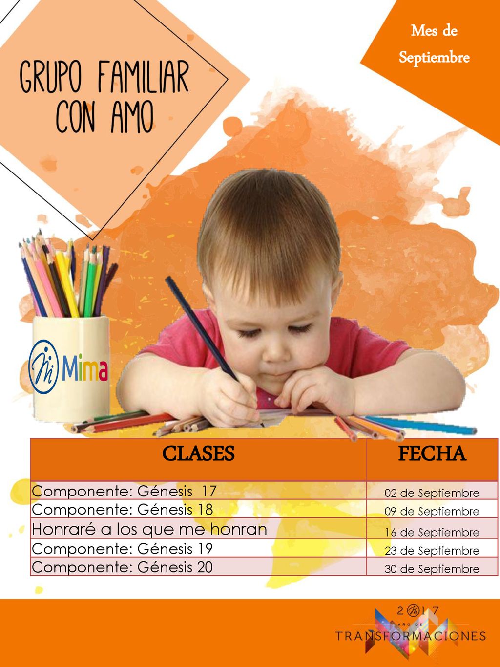 CLASES FECHA Mes de Septiembre Honraré a los que me honran