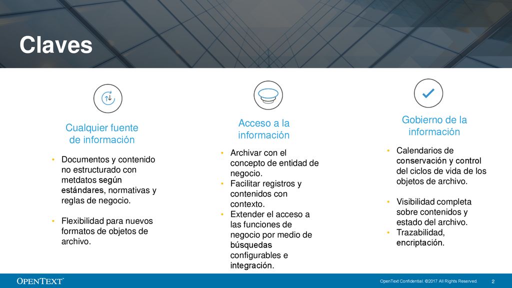 Claves Gobierno de la información Acceso a la información