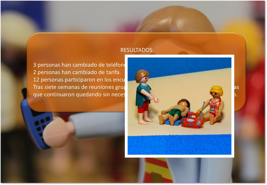 RESULTADOS 3 personas han cambiado de teléfono. 2 personas han cambiado de tarifa.