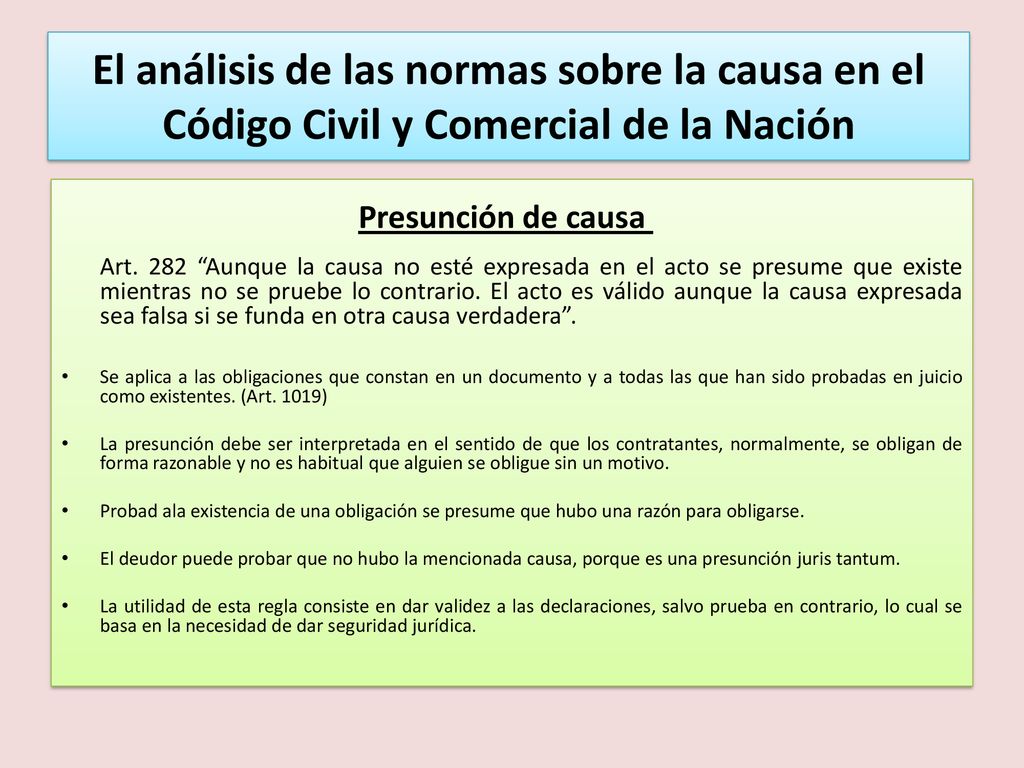 El análisis de las normas sobre la causa en el Código Civil y Comercial de la Nación