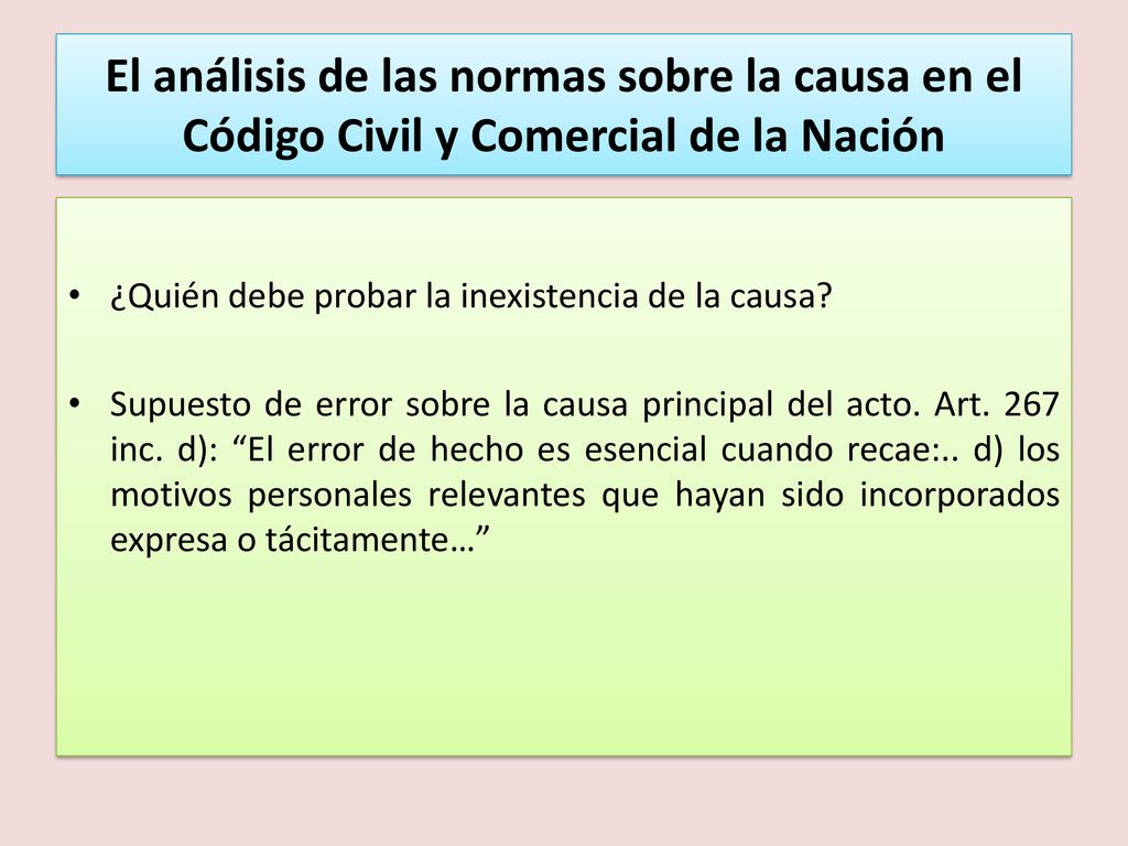El análisis de las normas sobre la causa en el Código Civil y Comercial de la Nación