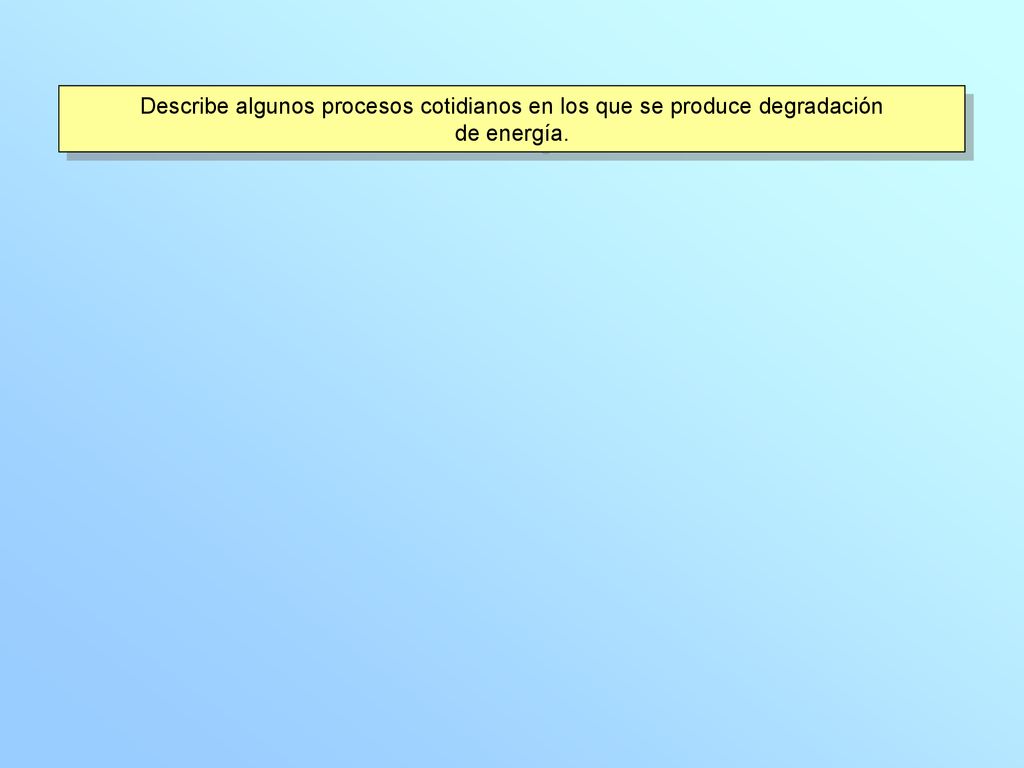 Describe algunos procesos cotidianos en los que se produce degradación