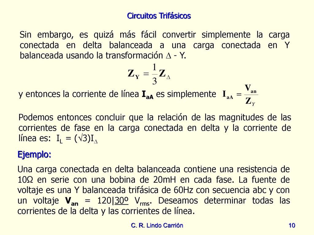 y entonces la corriente de línea IaA es simplemente