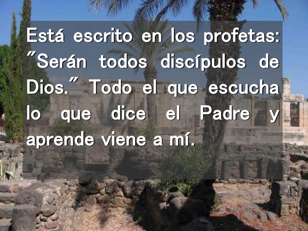 Está escrito en los profetas: Serán todos discípulos de Dios