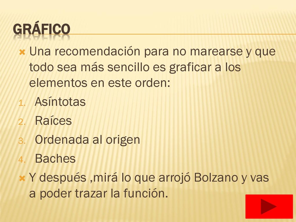 Gráfico Una recomendación para no marearse y que todo sea más sencillo es graficar a los elementos en este orden: