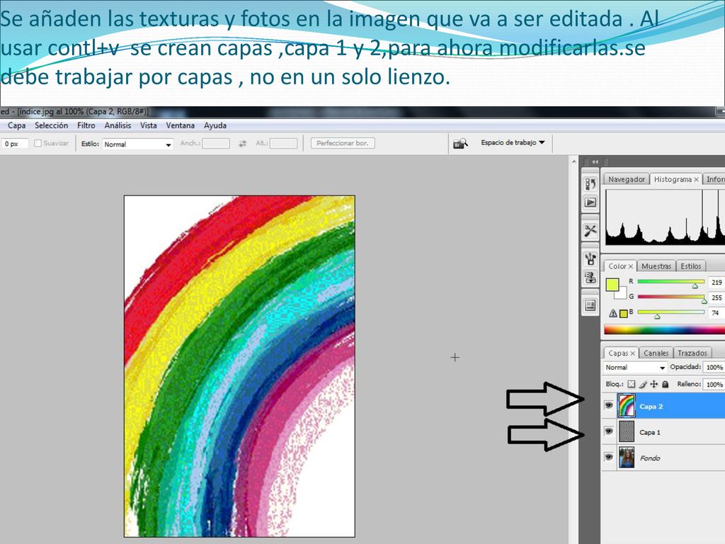 Se añaden las texturas y fotos en la imagen que va a ser editada