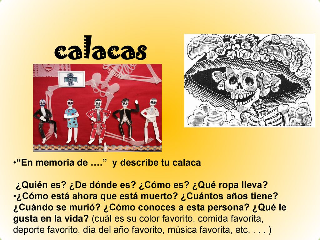 calacas En memoria de …. y describe tu calaca
