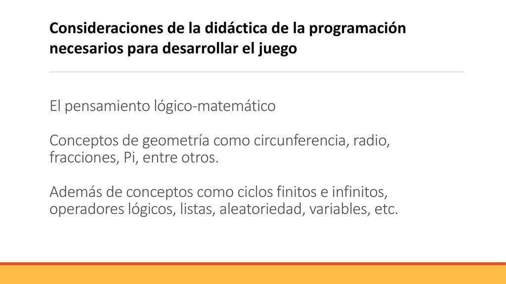 Consideraciones de la didáctica de la programación necesarios para desarrollar el juego