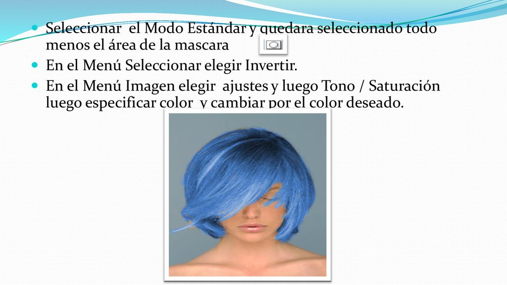 Seleccionar el Modo Estándar y quedara seleccionado todo menos el área de la mascara