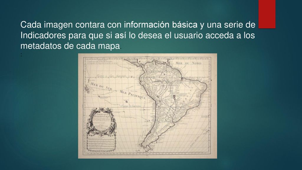 Cada imagen contara con información básica y una serie de