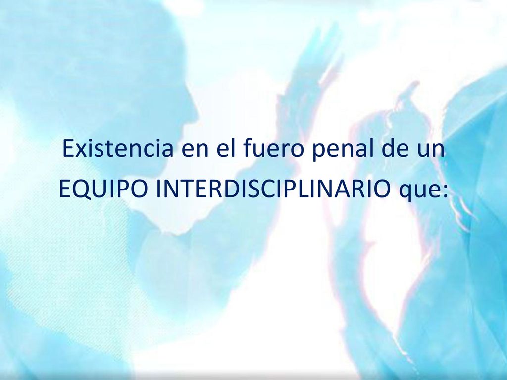 Existencia en el fuero penal de un EQUIPO INTERDISCIPLINARIO que:
