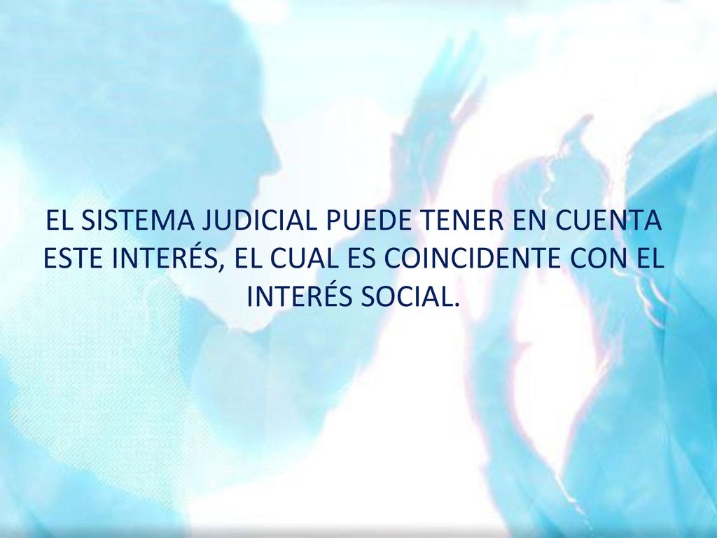 EL SISTEMA JUDICIAL PUEDE TENER EN CUENTA ESTE INTERÉS, EL CUAL ES COINCIDENTE CON EL INTERÉS SOCIAL.