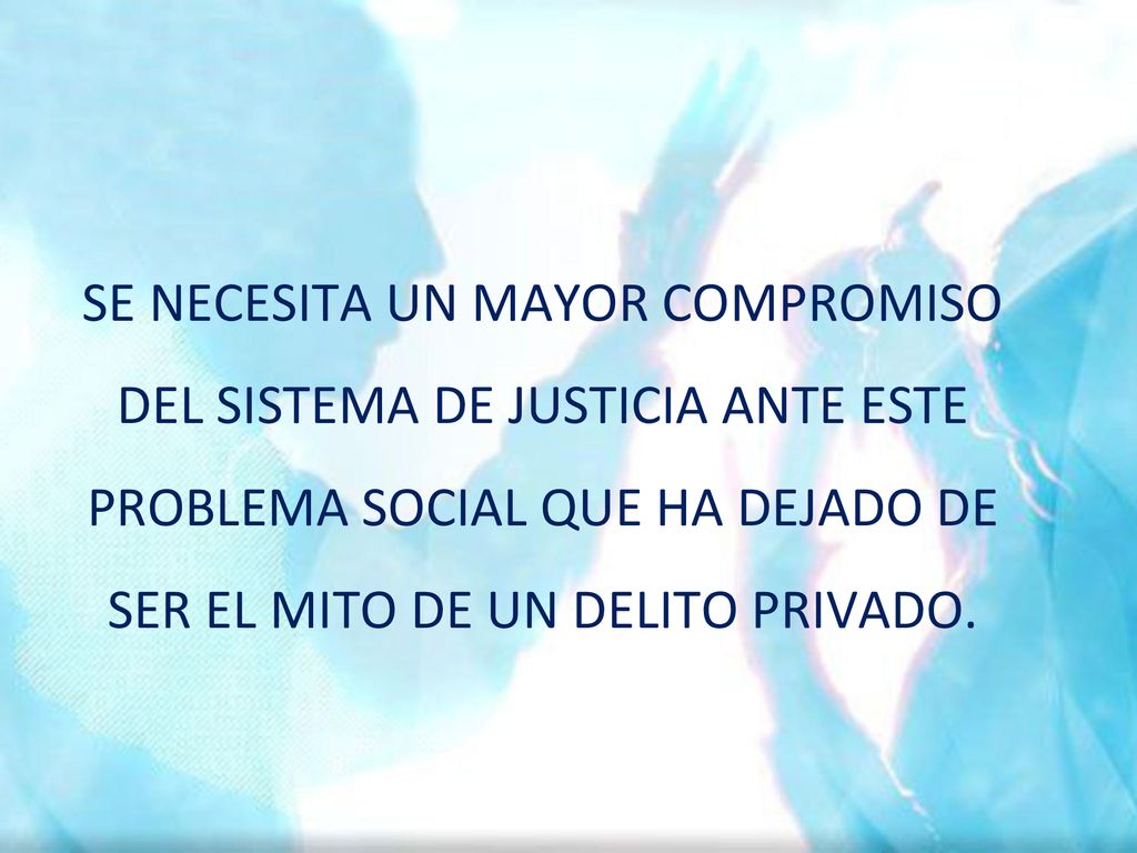 SE NECESITA UN MAYOR COMPROMISO DEL SISTEMA DE JUSTICIA ANTE ESTE PROBLEMA SOCIAL QUE HA DEJADO DE SER EL MITO DE UN DELITO PRIVADO.