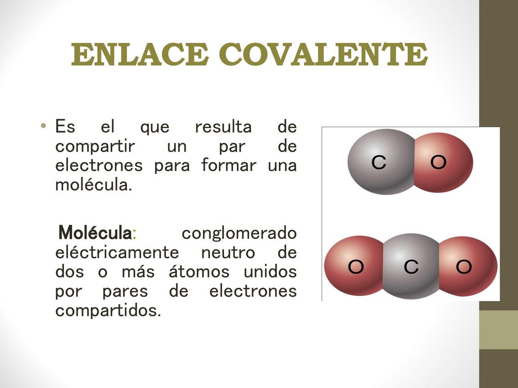 ENLACE COVALENTE Es el que resulta de compartir un par de electrones para formar una molécula.