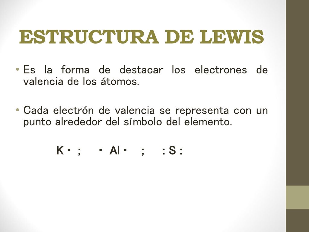 ESTRUCTURA DE LEWIS Es la forma de destacar los electrones de valencia de los átomos.