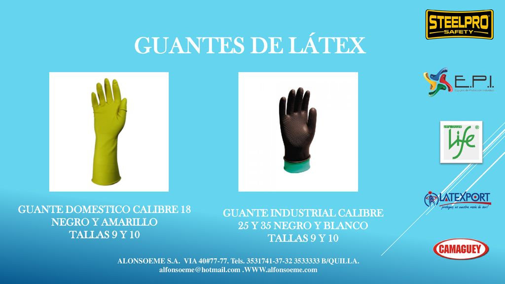 GUANTES DE LÁTEX GUANTE DOMESTICO CALIBRE 18 NEGRO Y AMARILLO