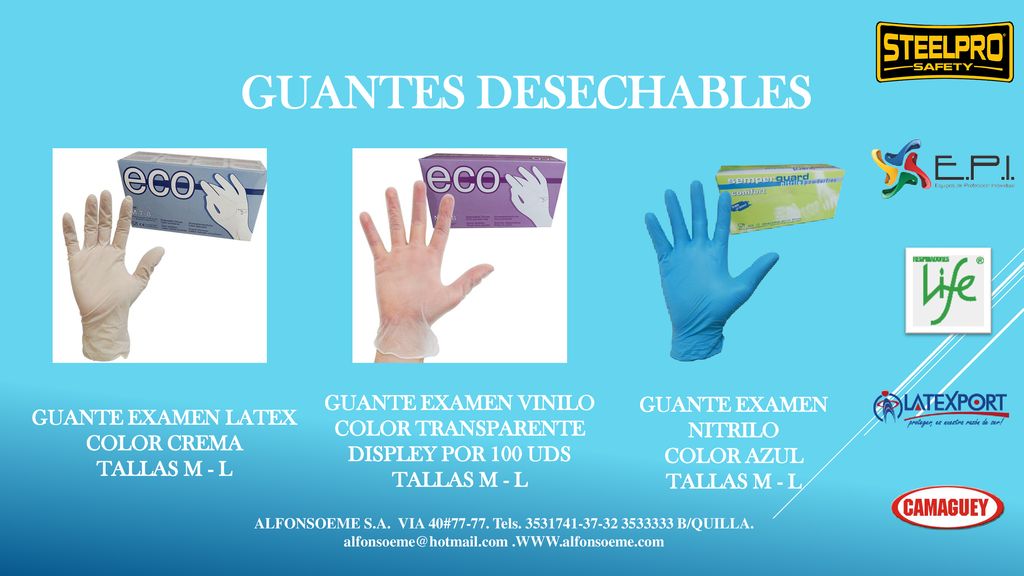 COLOR TRANSPARENTE DISPLEY POR 100 UDS TALLAS M - L