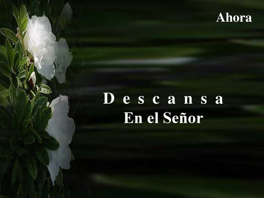 Ahora D e s c a n s a En el Señor