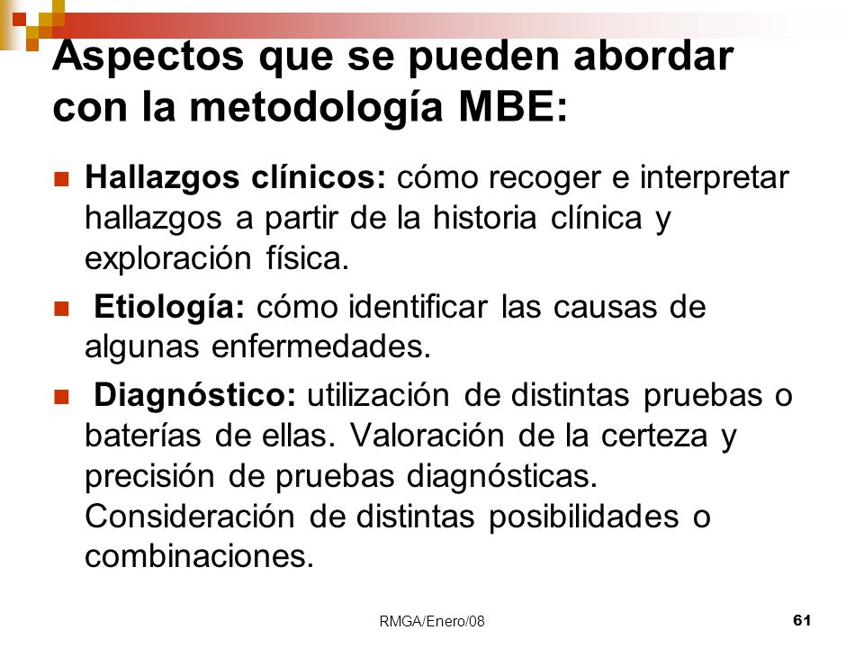Aspectos que se pueden abordar con la metodología MBE:
