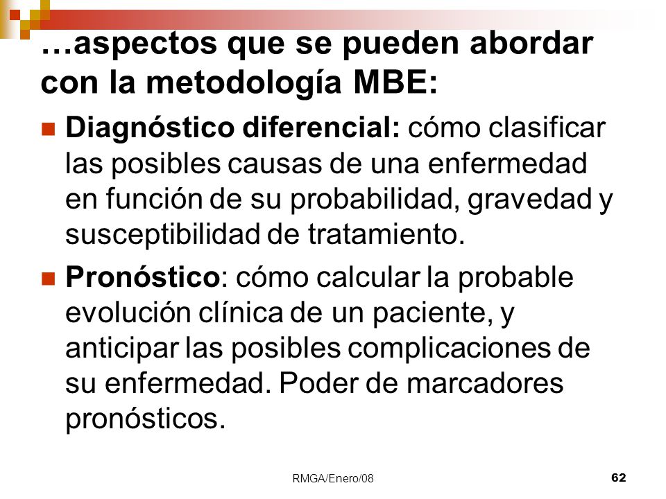 …aspectos que se pueden abordar con la metodología MBE: