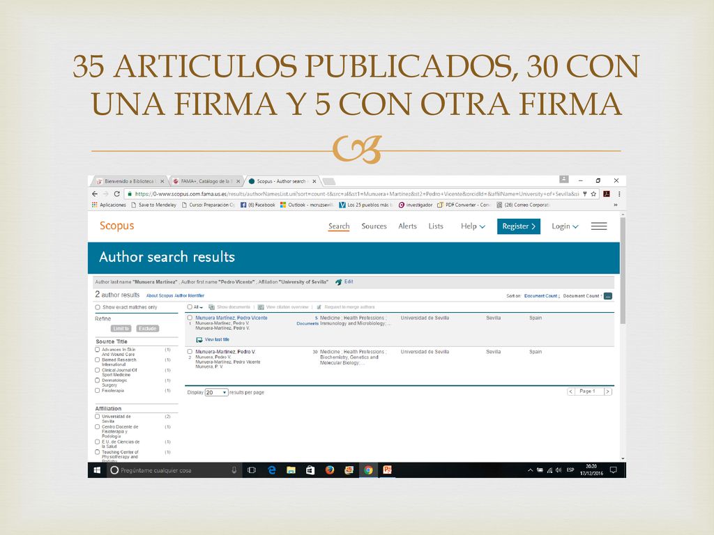 35 ARTICULOS PUBLICADOS, 30 CON UNA FIRMA Y 5 CON OTRA FIRMA