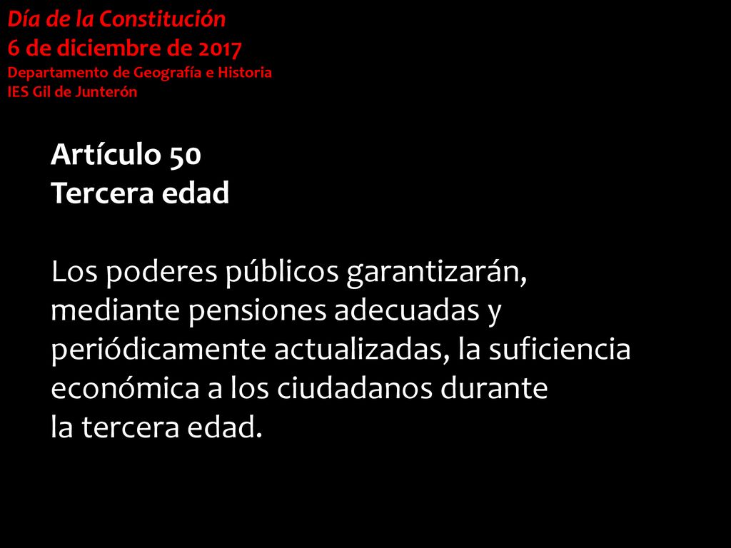 Día de la Constitución 6 de diciembre de Departamento de Geografía e Historia. IES Gil de Junterón.
