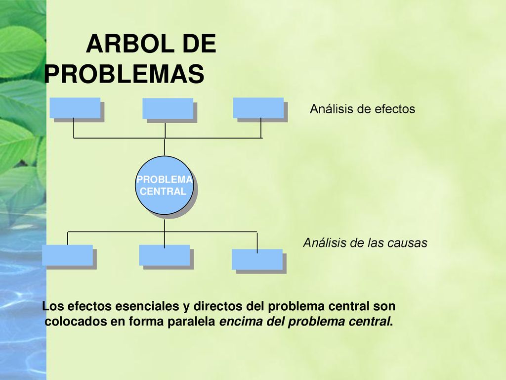 ARBOL DE PROBLEMAS Análisis de efectos Análisis de las causas