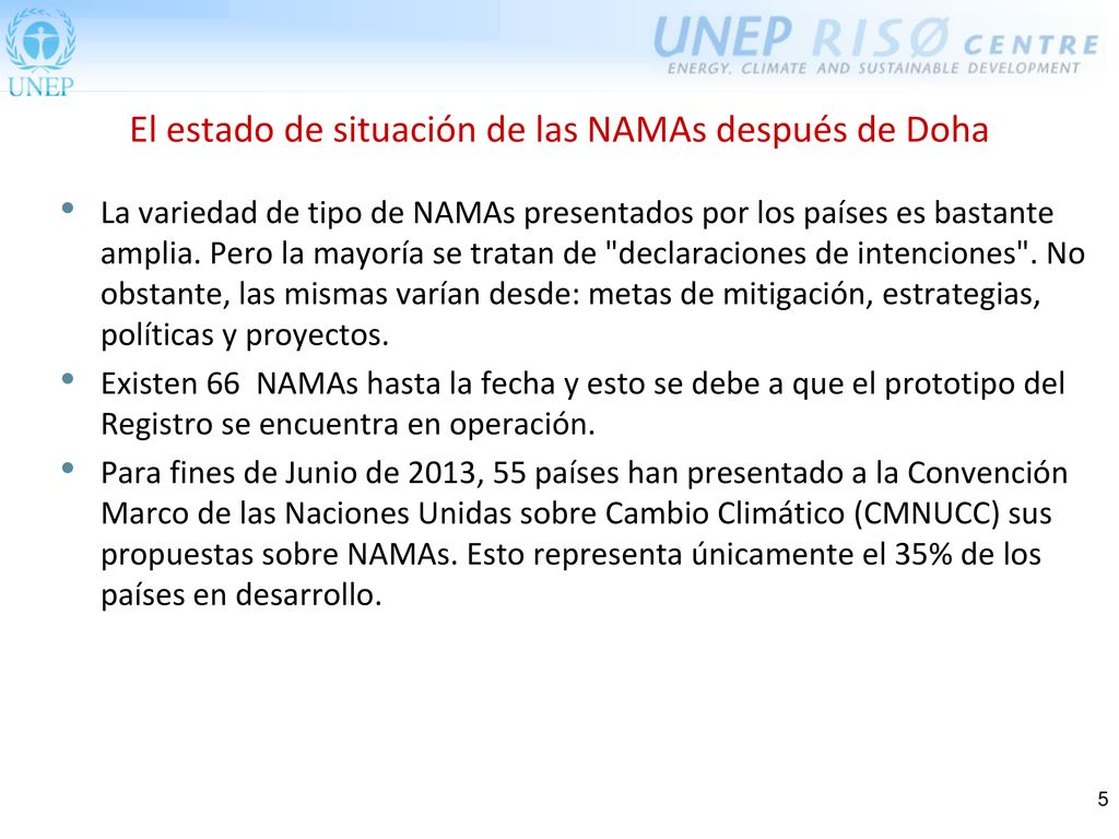 El estado de situación de las NAMAs después de Doha