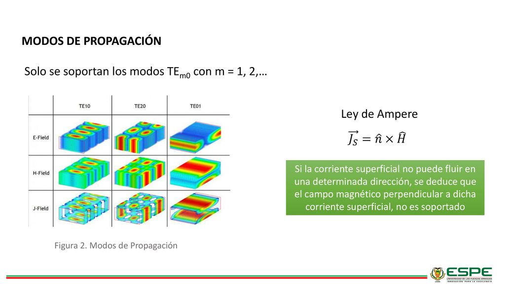 Solo se soportan los modos TEm0 con m = 1, 2,…