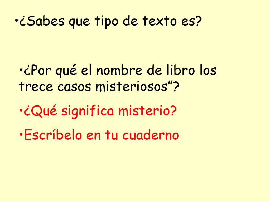 ¿Sabes que tipo de texto es