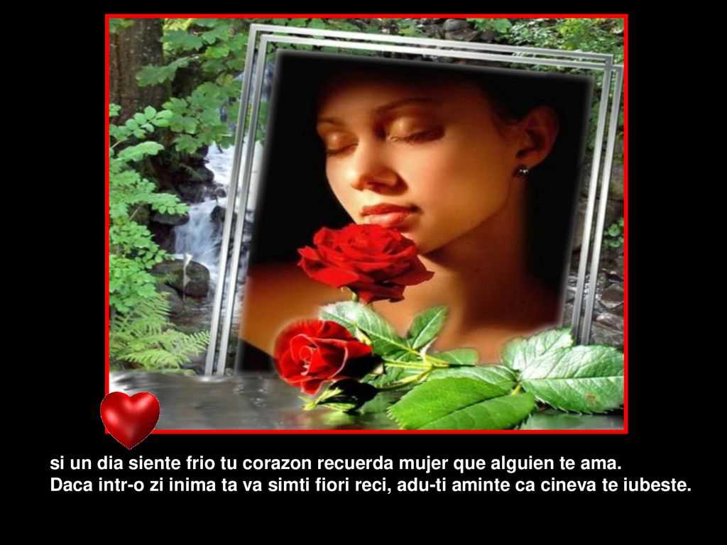 si un dia siente frio tu corazon recuerda mujer que alguien te ama.