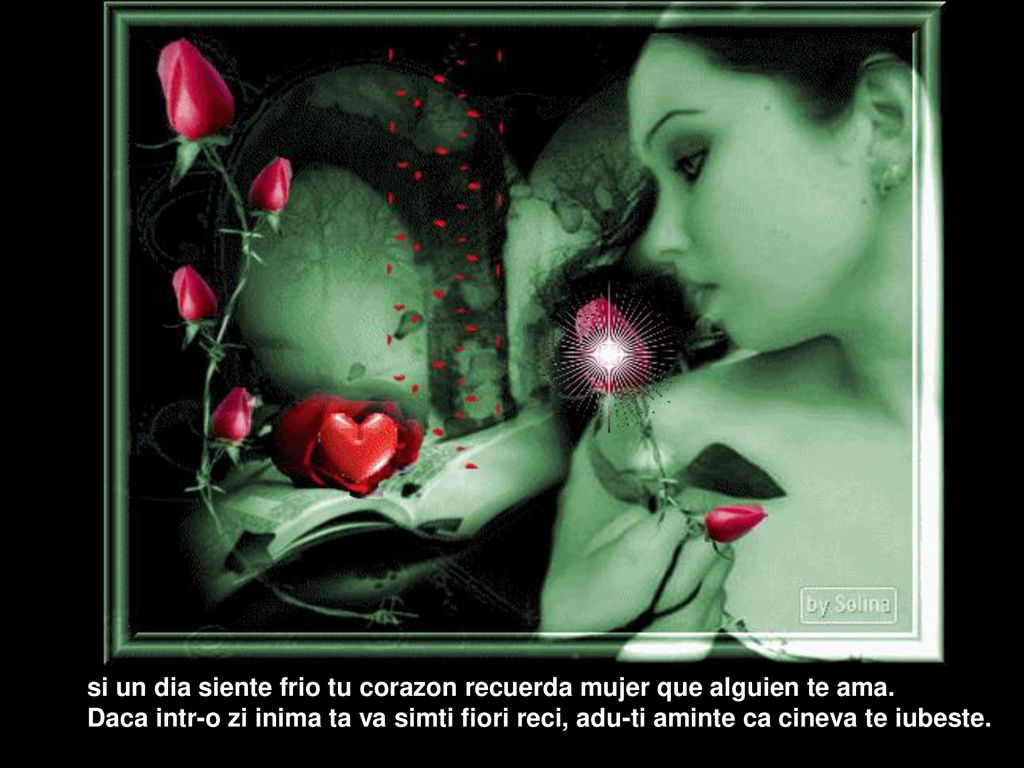 si un dia siente frio tu corazon recuerda mujer que alguien te ama.