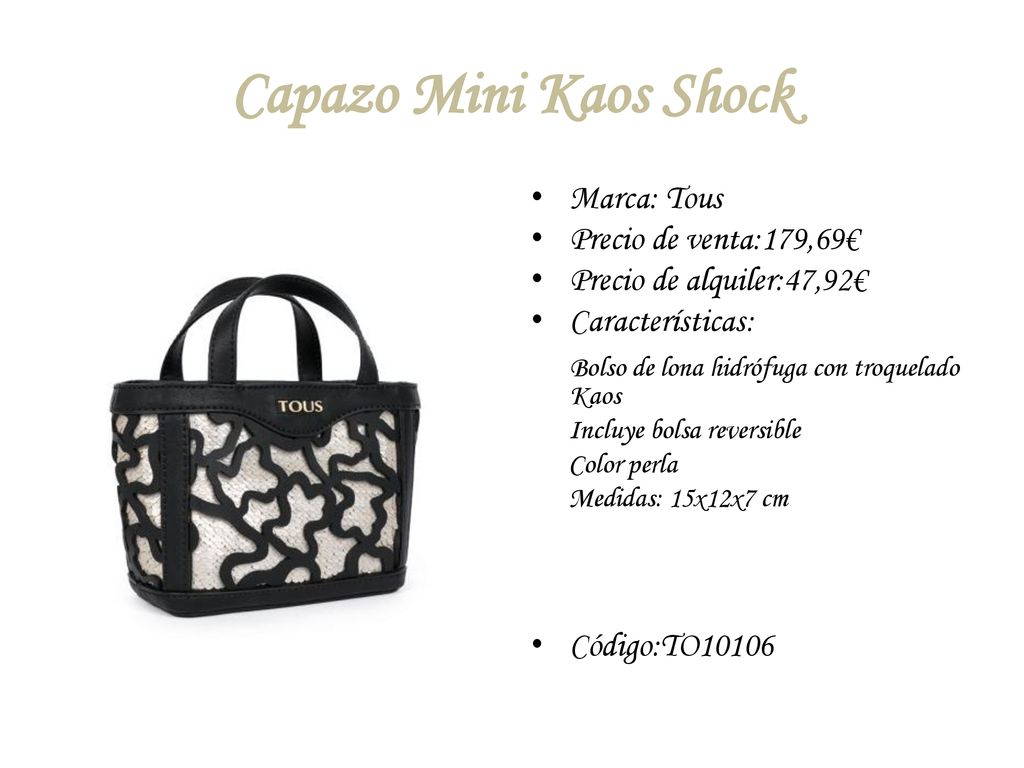 Capazo Mini Kaos Shock Bolso de lona hidrófuga con troquelado Kaos