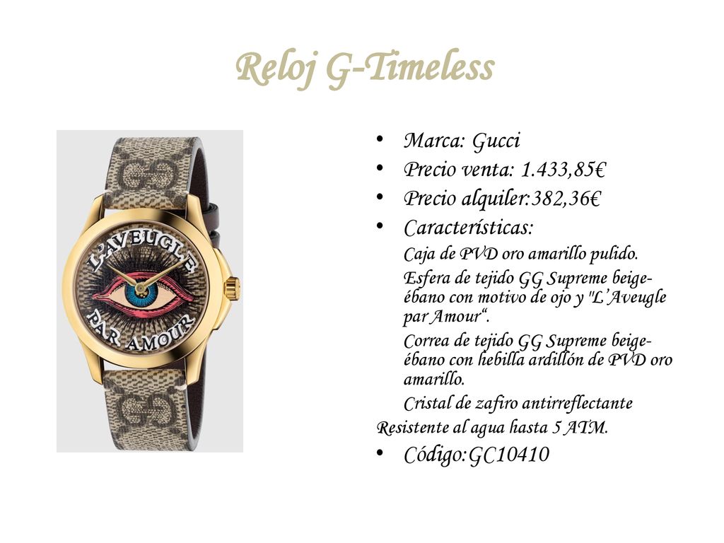 Reloj G-Timeless Marca: Gucci Precio venta: 1.433,85€