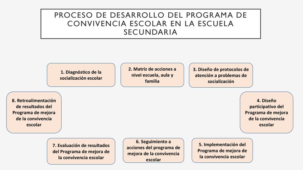 Proceso de Desarrollo del Programa de convivencia escolar en la escuela secundaria