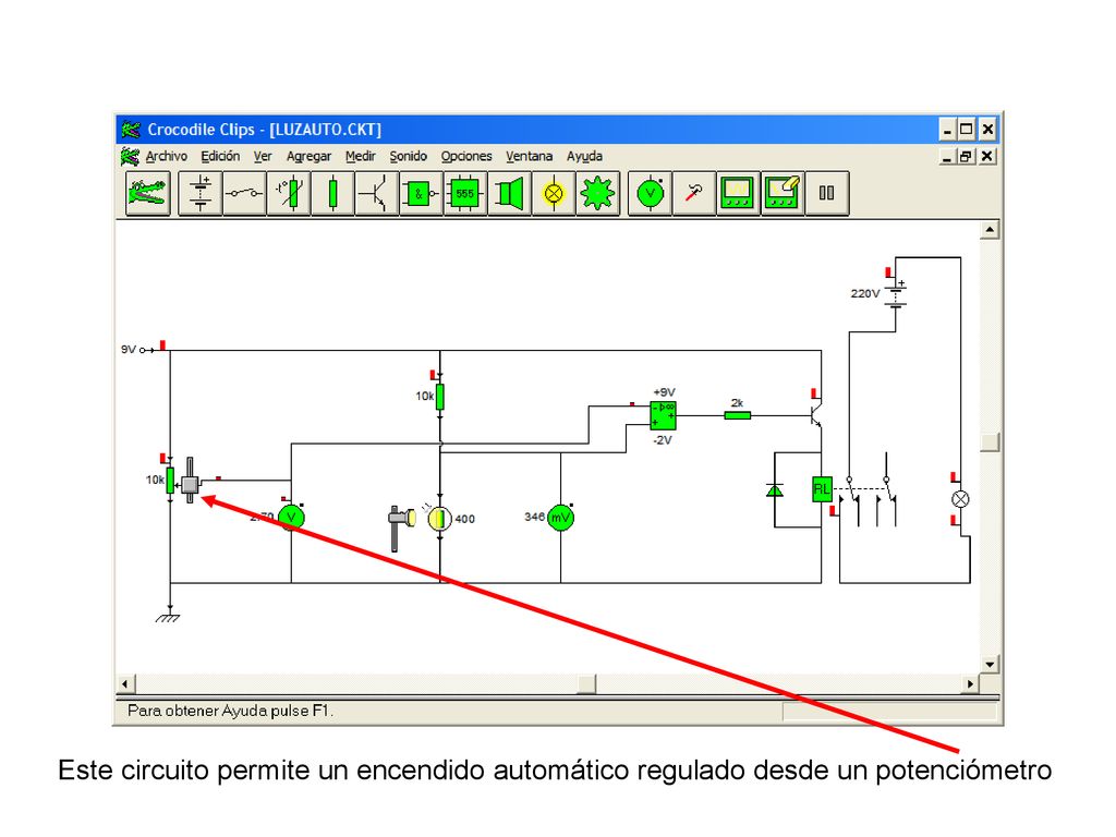 Este circuito permite un encendido automático regulado desde un potenciómetro