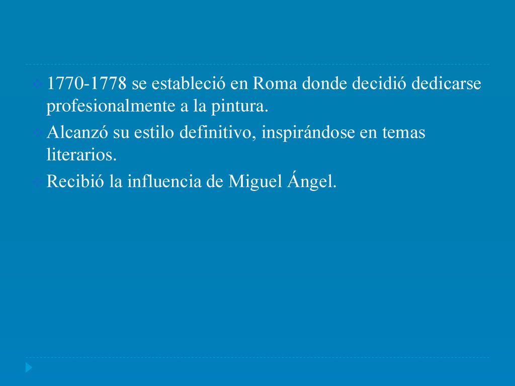 se estableció en Roma donde decidió dedicarse profesionalmente a la pintura.